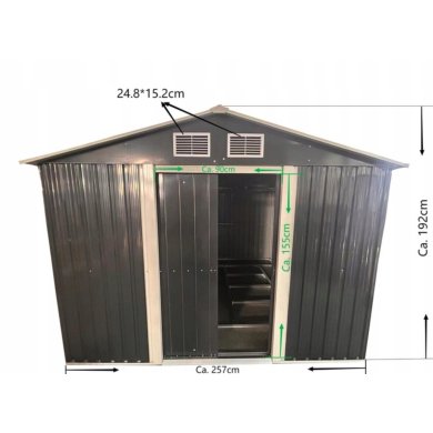 Садовий будиночок Kontrast DM1004 257x257x192 см Антарцит 5.90.21260 фото - 9