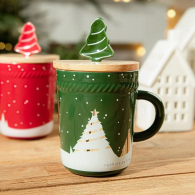 Кружка Homla TREE TIME 280 мл | Зеленый / Принт - 6 Кружка Homla TREE TIME 280 мл | Зеленый / Принт 159982 фото - 6