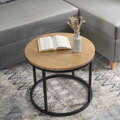 Журнальний стіл Mebel Elit LELLA Дуб золотий - 5 Журнальний стіл Mebel Elit LELLA Дуб золотий ME.LELLA/DZ/CZ/L фото - 5