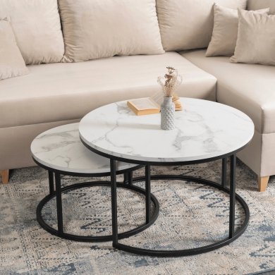 Комплект журнальних столів Mebel Elit DAFNE MAX Marmur 2 шт Білий - 7 Комплект журнальних столів Mebel Elit DAFNE MAX Marmur 2 шт Білий ME.MAXDAFNE/BM/CZ/L фото - 7