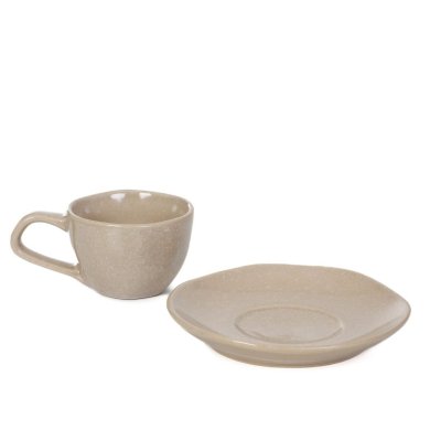 Чашка з блюдцем Homla ODELA 80 мл Бежевий 227773 фото - 3
