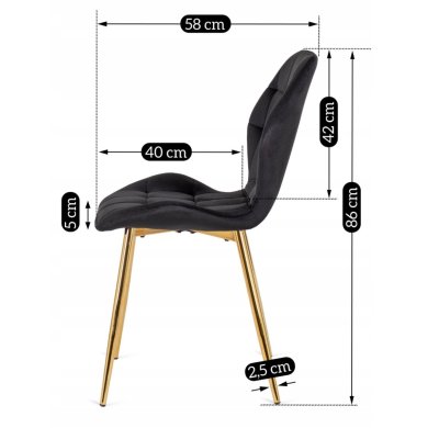 Обідній стілець Mebel Elit LUCKY Welur Чорний ME.LUCKY/CZ/ZL/V/K фото - 10