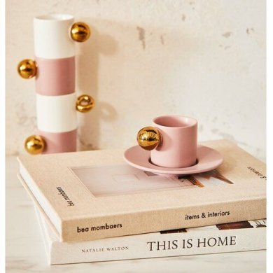 Чашка с блюдцем для эспрессо Duka Ora | Розовый - 4 Чашка с блюдцем для эспрессо Duka Ora | Розовый 2220094 фото - 4