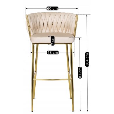 Барный стул Mebel Elit FLORES 2 Кремовый - 12 Барный стул Mebel Elit FLORES 2 Кремовый ME.FLORES2/KR/ZL/V/H фото - 12