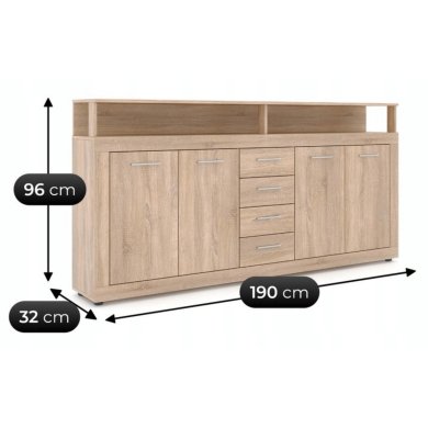 Комод Mebel Elit BLAGO Дуб сонома W.LUNA/DS/DS/KOM4D4S фото - 6