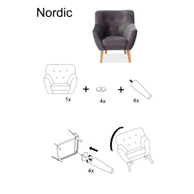 Диван Signal Nordic 2 Velvet | Зеленый (Bluvel 78) NORDIC2V78-P фото - 7