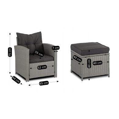 Комплект садових меблів Mebel Elit COLORADO Сірий ME.COLORADO/P фото - 9