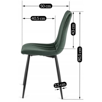 Обідній стілець Mebel Elit IBIS Welur Зелений - 11 Обідній стілець Mebel Elit IBIS Welur Зелений ME.IBIS/Z/V/K фото - 11