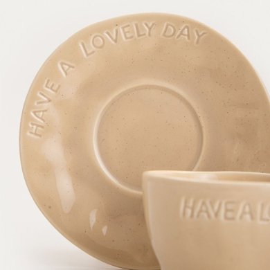 Чашка с блюдцем Homla ISERNIA 200 мл Бежевый 243350 фото - 4