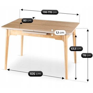 Раскладной обеденный стол Mebel Elit SAMER BIG Дуб золотой ME.SAMER/D/D/CER/S140-180 фото - 10