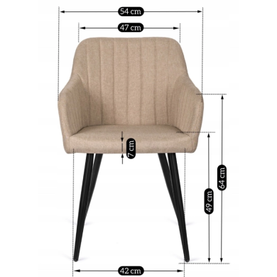 Обіднє крісло Mebel Elit ALEXI | Бежевий ME.ALEXI/BZ/T/K фото - 6
