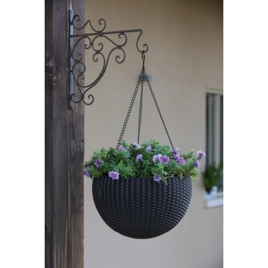 Подвесной горшок Keter Rattan Style Hanging | Антрацит 253845 фото - 5
