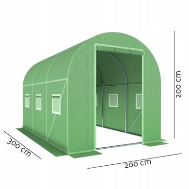 Парник теплица Kontrast 6 м² 3x2х2 м Зеленый 5.07.27287 фото - 10