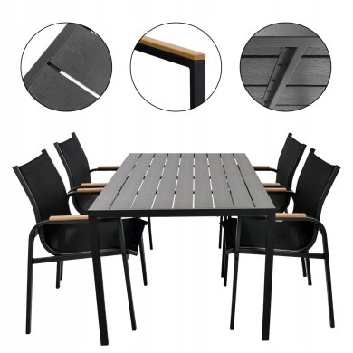 Комплект садовой мебели Kontrast ALLEN FUERTE 150 Черный 67684 фото - 2