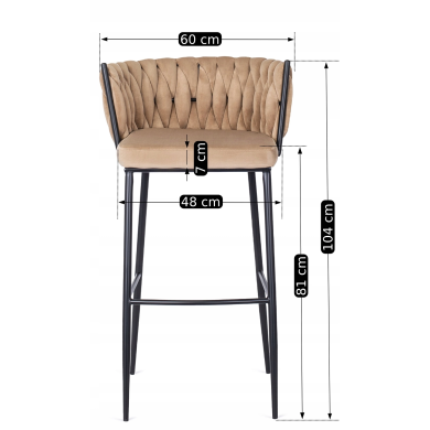 Барний стілець Mebel Elit FLORES Welur Бежевий ME.FLORES/BZ/CZ/V/H фото - 15