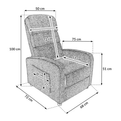 Крісло м'яке розкладне з реклайнером Kontrast CHILI Сірий 5.01.14447 фото - 8