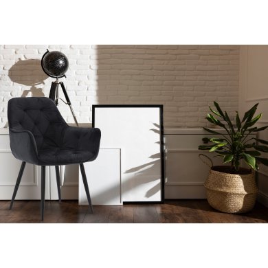 Обідній стілець Chomik CHERRY Welur Чорний - 6 Обідній стілець Chomik CHERRY Welur Чорний FAT2982 фото - 6