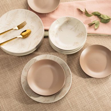 Набір тарілок Homla BARI 18 шт Бежевий 239472 фото - 8