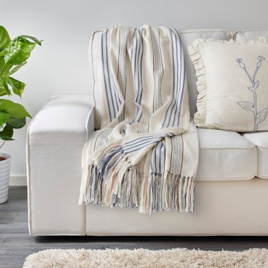 IKEA Плед AKERNEJLIKA 110х170 см Белый (ИКЕА Акернейлика) 20570179 фото - 3