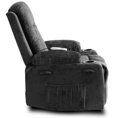 Крісло м'яке розкладне масажне з реклайнером Mebel Elit BOX Welur Чорний ME.BOX/CZ/V/FW фото - 4