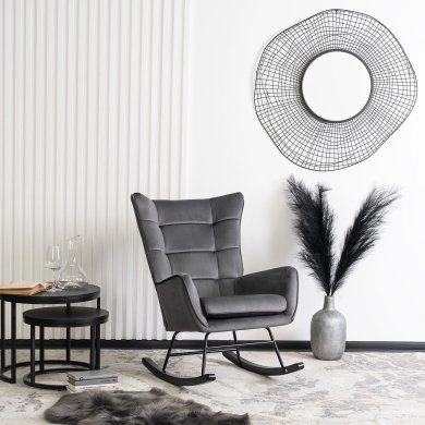 Кресло-качалка мягкое Mebel Elit JACKSON Welur Серый - 5 Кресло-качалка мягкое Mebel Elit JACKSON Welur Серый ME.JACKSON/P/V/FW фото - 5