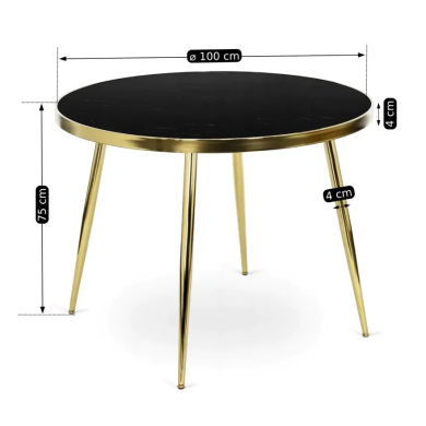 Обеденный комплект мебели Mebel Elit TINGA CARO | Черный / Золотой / Серый TINGA/BLACK/GOLD/CARGO/GREY/GOLD фото - 17