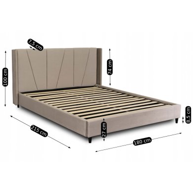 Ліжко Mebel Elit SEWILLA Welur 160x200 см Бежевий - 6 Ліжко Mebel Elit SEWILLA Welur 160x200 см Бежевий ME.SEWILLA/160/BZ/V/LOZ фото - 6