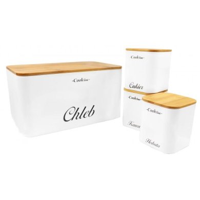 Набор из хлебницы и контейнеров Chomik RAFANO | Белый / Дерево - 2 Набор из хлебницы и контейнеров Chomik RAFANO | Белый / Дерево NEL7120 фото - 2