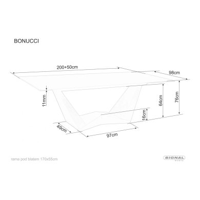 Розкладний обідній стіл Signal BONUCCI Ceramic Marmur Чорний BONUCCICO200 фото - 10