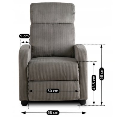 Кресло мягкое раскладное с реклайнером Mebel Elit DANNY Velvet Серый - 14 Кресло мягкое раскладное с реклайнером Mebel Elit DANNY Velvet Серый ME.DANNY/P/SZTR/FW фото - 14