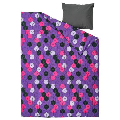 IKEA Комплект постільної білизни BLASKATA 150x200 см Принт (ИКЕА СВЕТИТЬ) 10569505 фото - 4