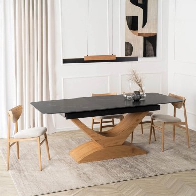 Раскладной обеденный стол Mebel Elit ALICANTE Marmur Черный ME.ALICANTE/CZ/D/S160-200 фото - 6