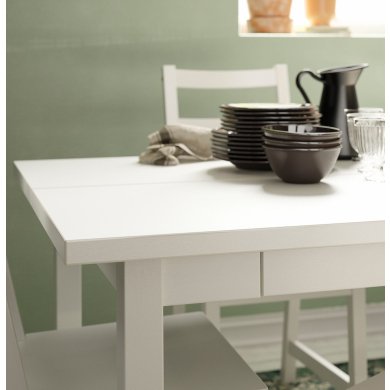 Розкладний обідній стіл NORDVIKEN Білий - 7 IKEA Розкладний обідній стіл NORDVIKEN Білий (ИКЕА NORDVIKEN) 90368715 фото - 7
