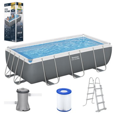 Каркасний басейн Bestway 56441 STEEL PRO MAX 404x201х100 см Сірий BES56441