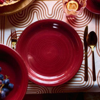 Набор обеденных тарелок Homla OBLAN 27 см 4 шт Бордовый 230163 фото - 4
