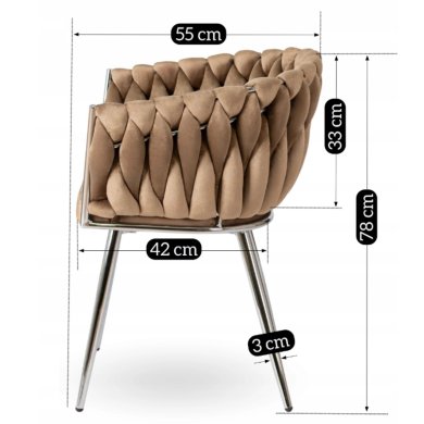 Обеденный стул Mebel Elit SORELLA Welur Бежевый ME.SORELLA/BZ/CH/V/K фото - 10