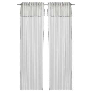IKEA Штори MOALISA 145x300 см 2 шт Білий (ИКЕА МОАЛИС) 00499513
