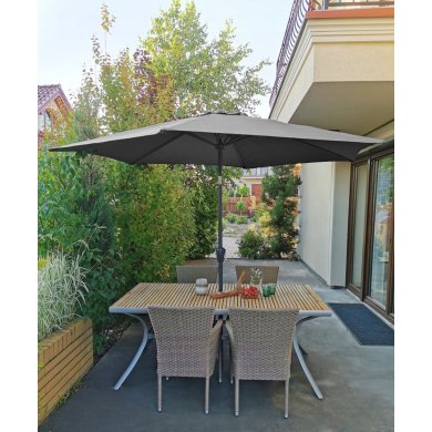 Садова парасоля Kontrast BOSTON 270 см Темно-сірий - 7 Садова парасоля Kontrast BOSTON 270 см Темно-сірий 5.06.27127 фото - 7