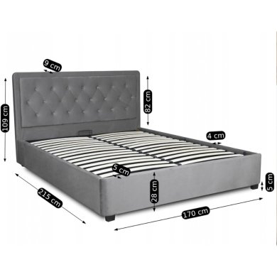 Ліжко Mebel Elit CROS Welur 160x200 см Темно-сірий - 11 Ліжко Mebel Elit CROS Welur 160x200 см Темно-сірий ME.CROS/160/CP/V/LOZZPOJ фото - 11
