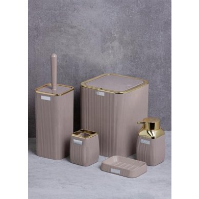 Набор аксессуаров для ванной комнаты Chomik 5 шт Серый - 2 Набор аксессуаров для ванной комнаты Chomik 5 шт Серый OKY5010 фото - 2