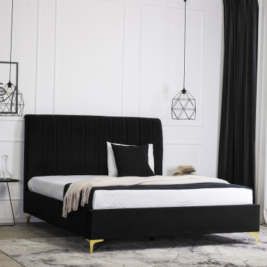 Кровать Mebel Elit MARCELO Welur 160x200 см Черный ME.MARCELO/160/CZ/V/LOZ