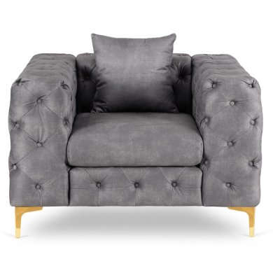 Крісло м'яке Mebel Elit SORRENTO 1S Welur Сірий ME.SORRENTO1S/P/V/FW фото - 2