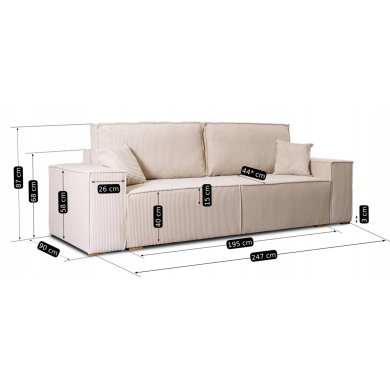 Розкладний диван Mebel Elit AMIR Бежевий MGK.FILO/LINCOLN03/SOF фото - 11
