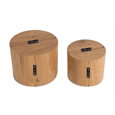 Комплект журнальних столів Mebel Elit LEILA 2 шт Дуб - 6 Комплект журнальних столів Mebel Elit LEILA 2 шт Дуб ME.LEILA/D/L фото - 6