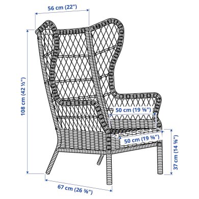 IKEA Садовое кресло RISHOLMEN Дерево (ИКЕА РИСХОЛЬМЕН) 00503794 фото - 3