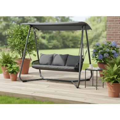 Садова гойдалка Garden Line 180x139x185 см Антрацит KRE3149 фото - 7