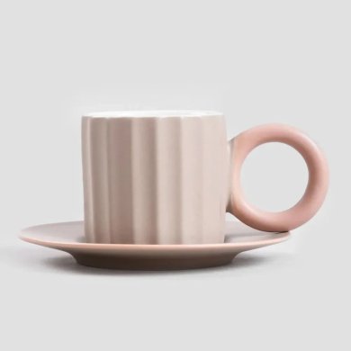 Чашка с блюдцем Homla YELLY 100 мл Бежевый 235719 фото - 2