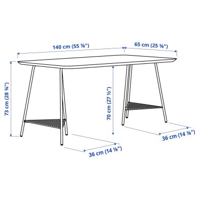 IKEA Письменный стол ANFALLARE/TILLSLAG Зеленый (ИКЕА АНФАЛЛАРЕ/ТИЛЛШЛАГ) 69478315 фото - 3