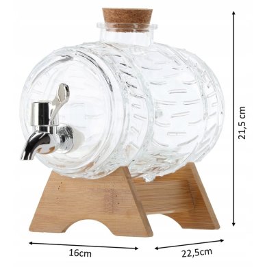 Диспенсер для напитков Chomik БОЧКА 1,5 л Прозрачный ZIX5711 фото - 11