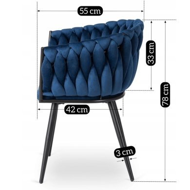 Обідній стілець Mebel Elit ELENA Welur Синій ME.ELENA/GR/V/K фото - 11